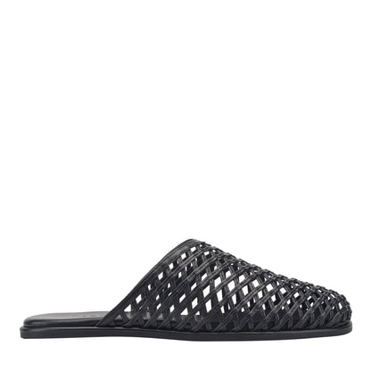 Lynzi Woven Leather Mule - Black Leather | Marc Fisher