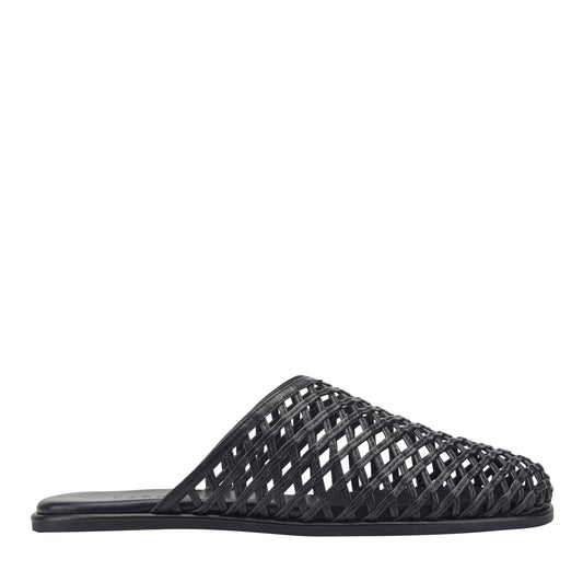 Lynzi Woven Leather Mule - Black Leather | Marc Fisher