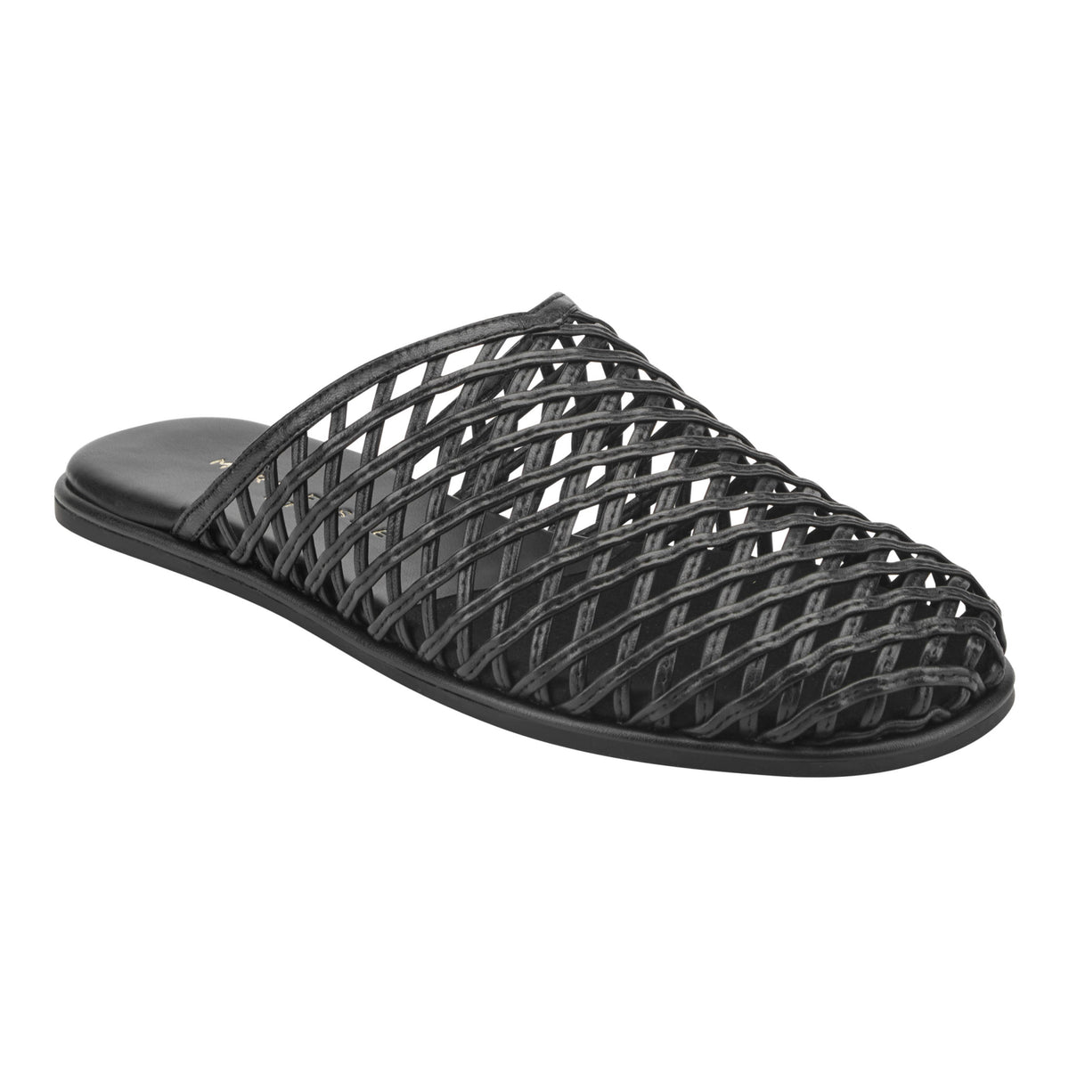 Lynzi Woven Leather Mule - Black Leather | Marc Fisher
