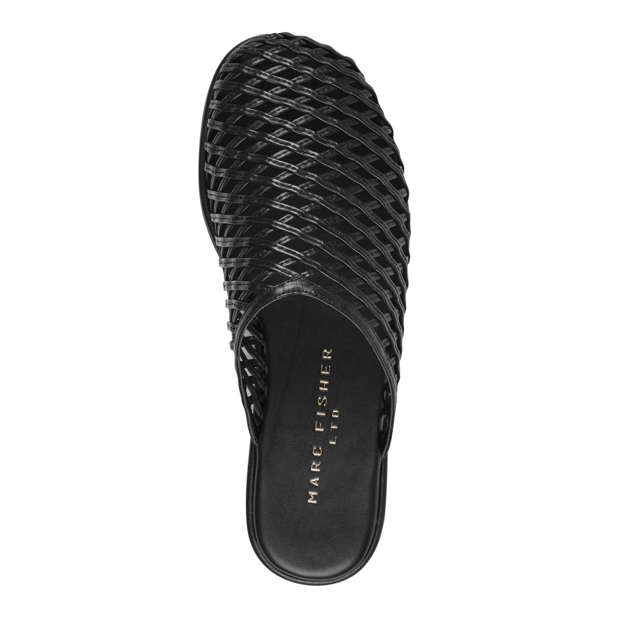 Lynzi Woven Leather Mule - Black Leather | Marc Fisher
