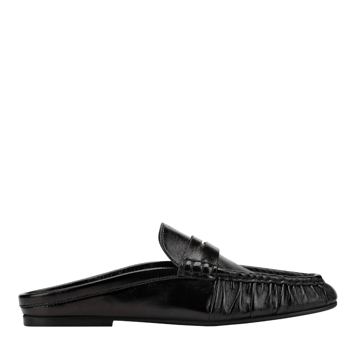 Jaynie Leather Mule Loafer - Black Leather | Marc Fisher