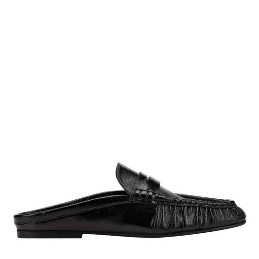 Jaynie Leather Mule Loafer - Black Leather | Marc Fisher