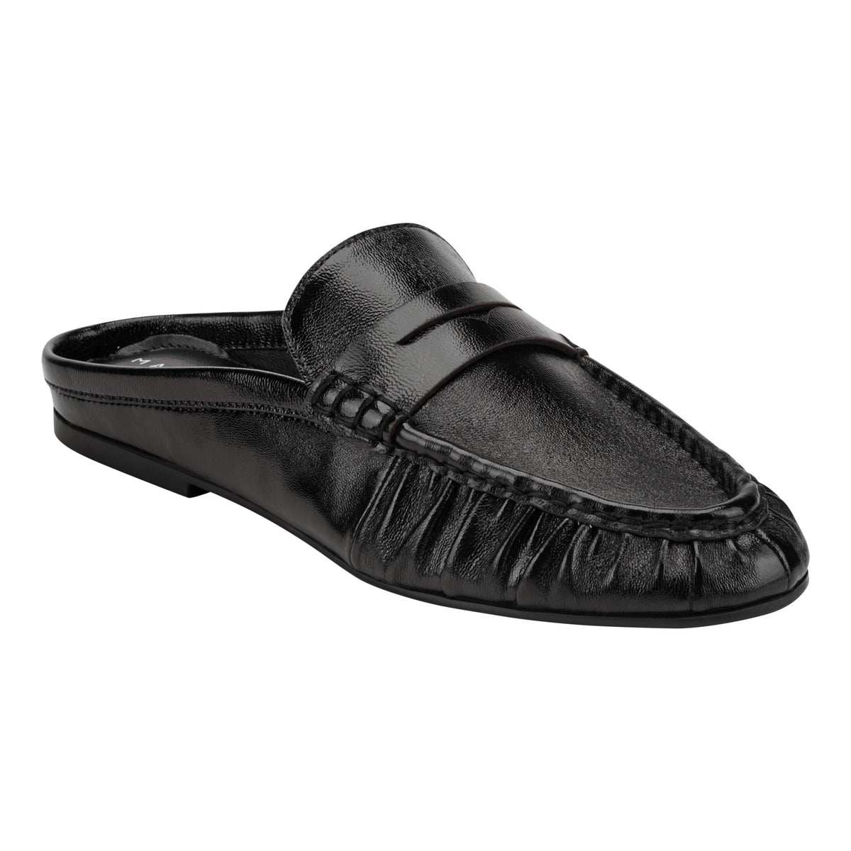 Jaynie Leather Mule Loafer - Black Leather | Marc Fisher