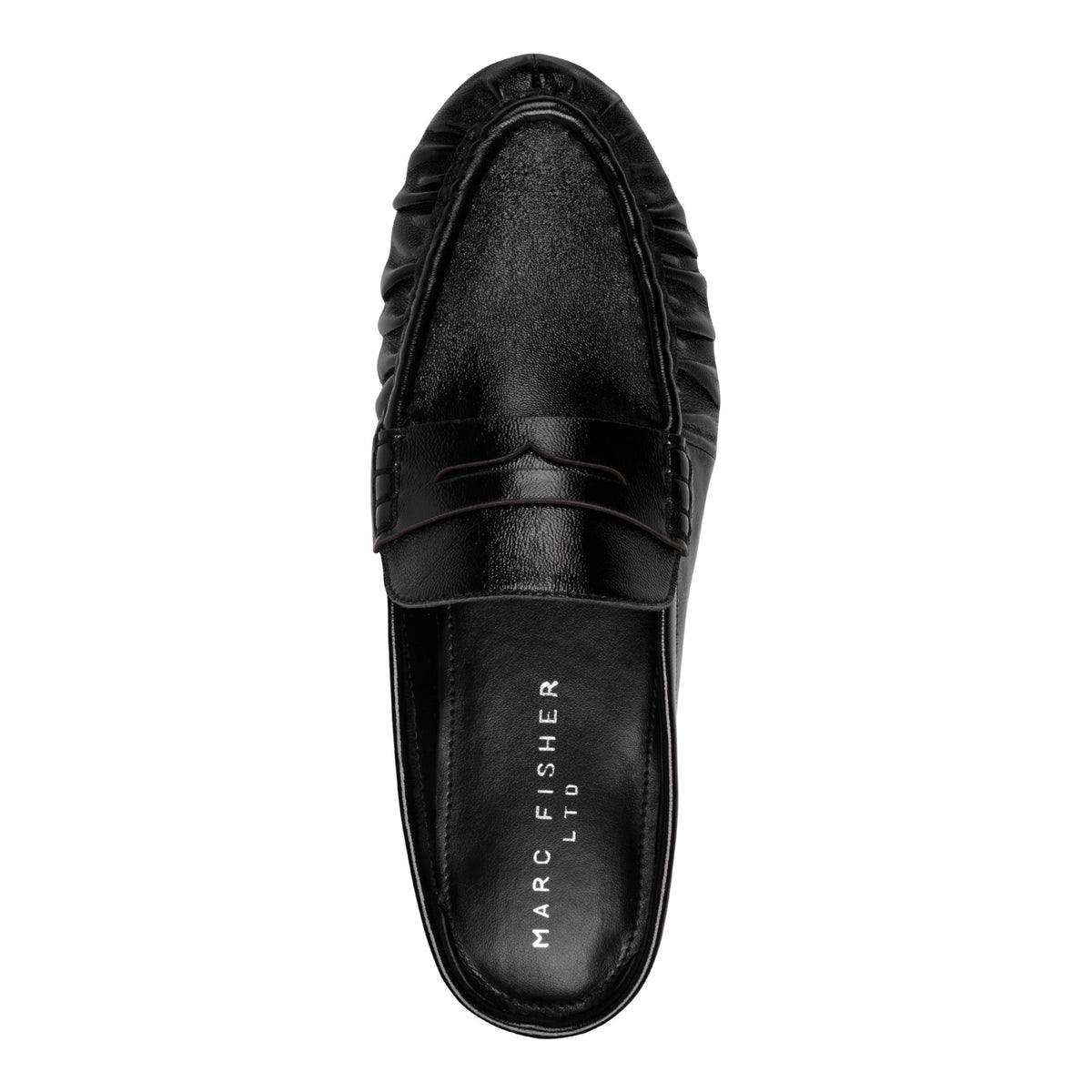 Jaynie Leather Mule Loafer - Black Leather | Marc Fisher
