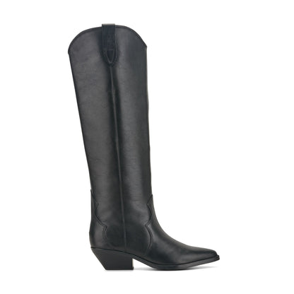 Ander Leather Western Boot - Black Leather | Marc Fisher