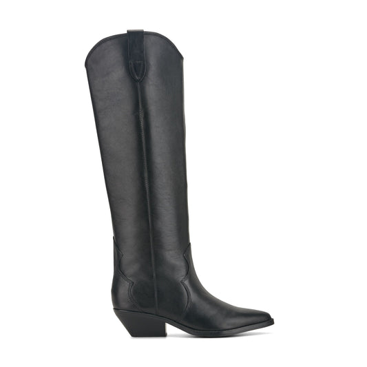 Ander Leather Western Boot - Black Leather | Marc Fisher