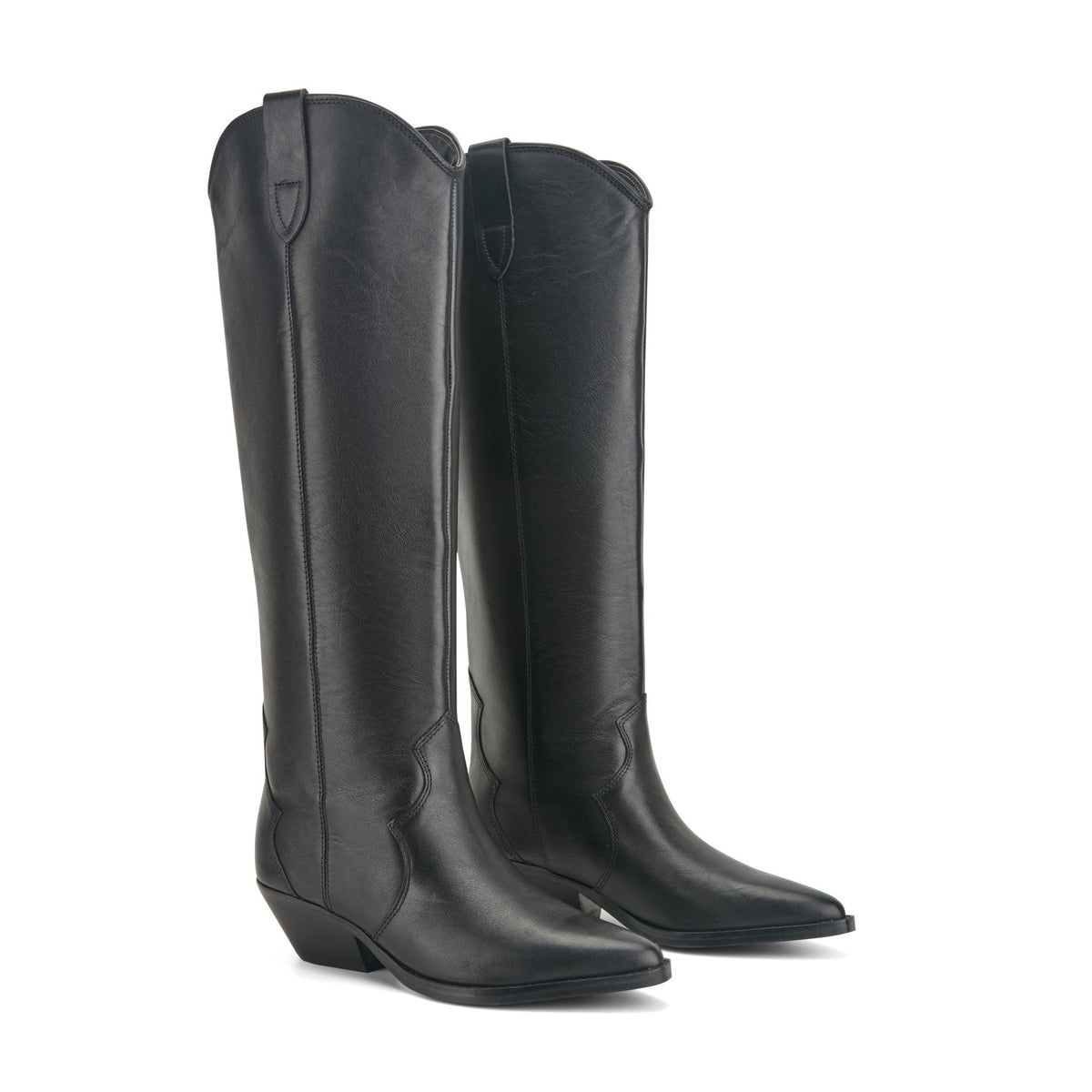Ander Leather Western Boot - Black Leather | Marc Fisher