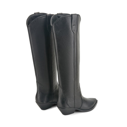 Ander Leather Western Boot - Black Leather | Marc Fisher