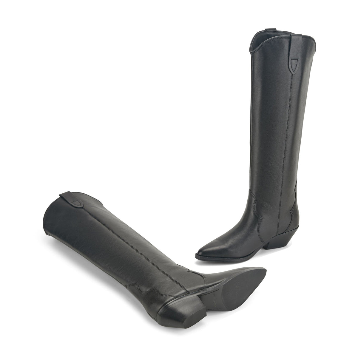 Ander Leather Western Boot - Black Leather | Marc Fisher