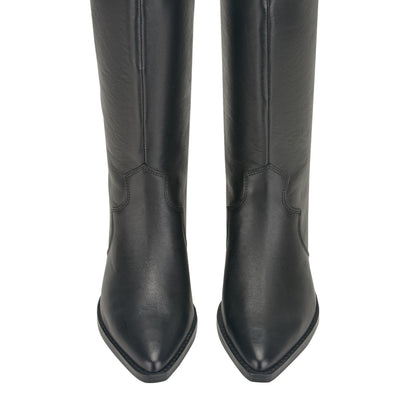 Ander Leather Western Boot - Black Leather | Marc Fisher