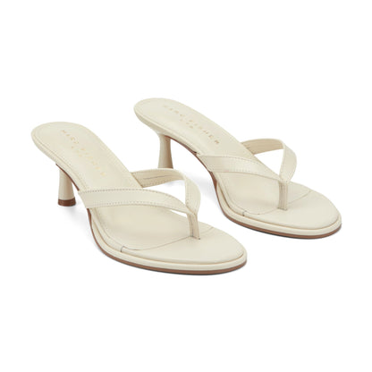 Antonia Leather Thong Sandal - White Leather | Marc Fisher