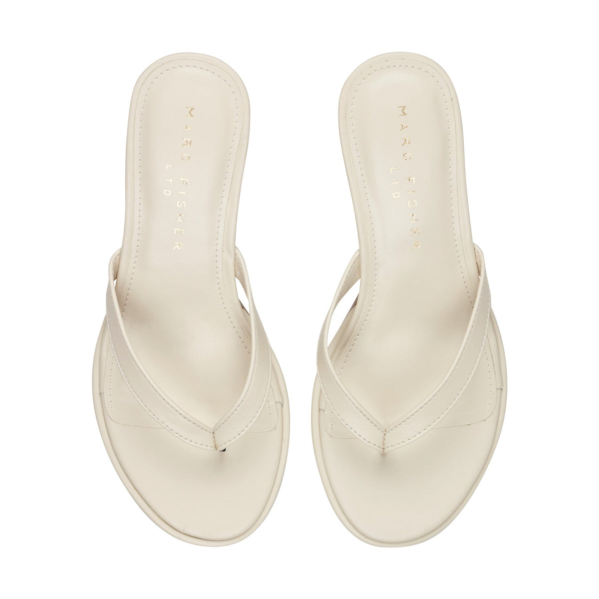 Antonia Leather Thong Sandal - White Leather | Marc Fisher