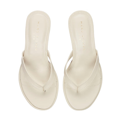 Antonia Leather Thong Sandal - White Leather | Marc Fisher