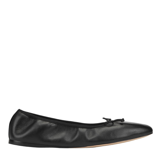 Amellie Leather Ballet Flat - Black Leather | Marc Fisher