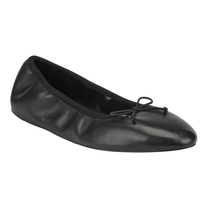 Amellie Leather Ballet Flat - Black Leather | Marc Fisher