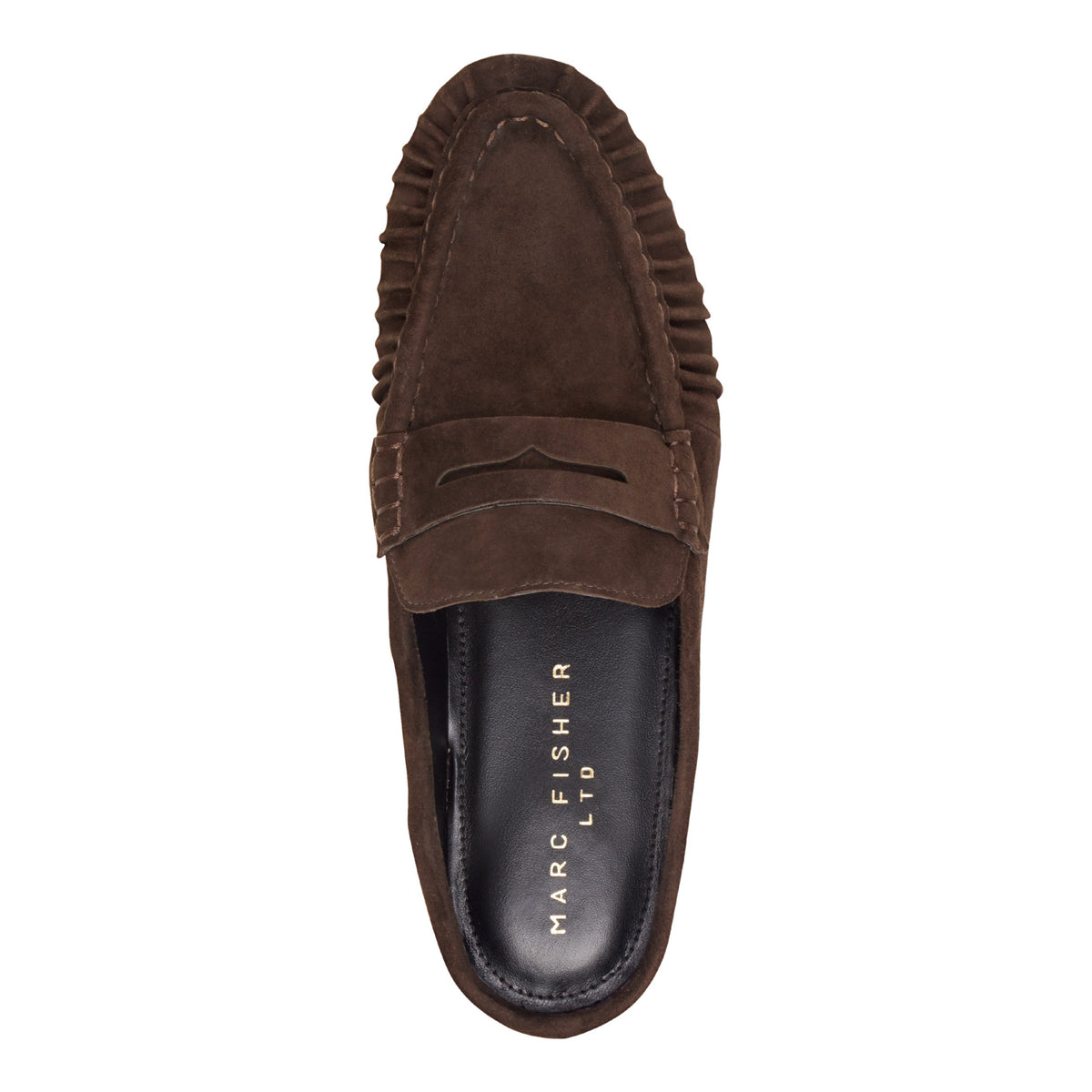 Jaynie Leather Mule Loafer - Dark Brown Suede | Marc Fisher
