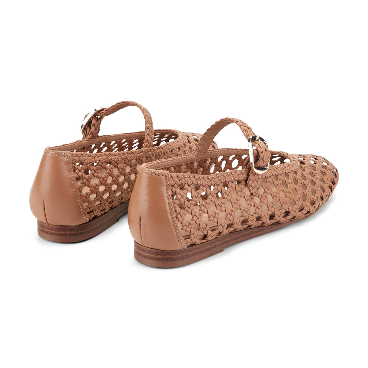 Evonna Woven Leather Mary Jane Ballet Flat - Natural Leather | Marc Fisher