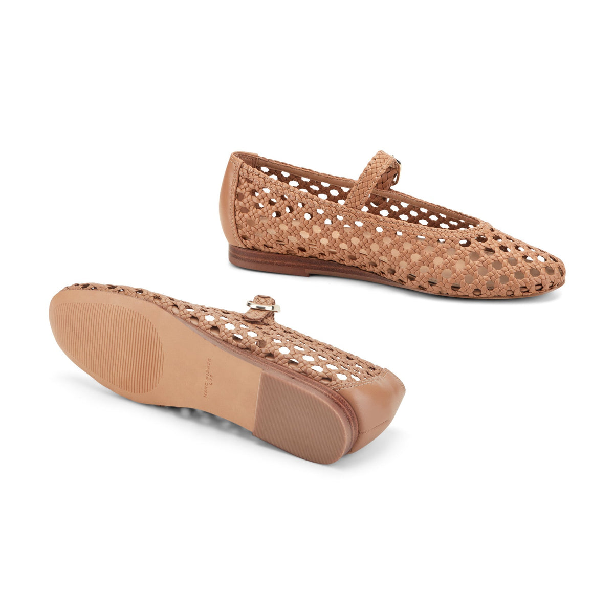 Evonna Woven Leather Mary Jane Ballet Flat - Natural Leather | Marc Fisher