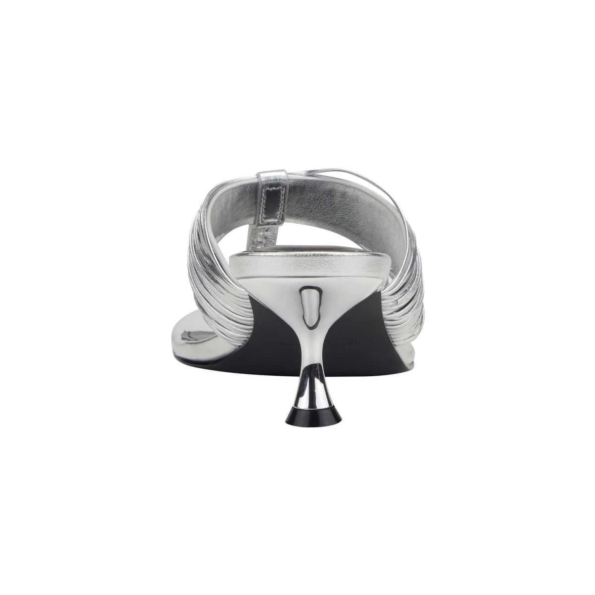 Pamilla Leather Heeled Thong Sandal - Silver Leather | Marc Fisher