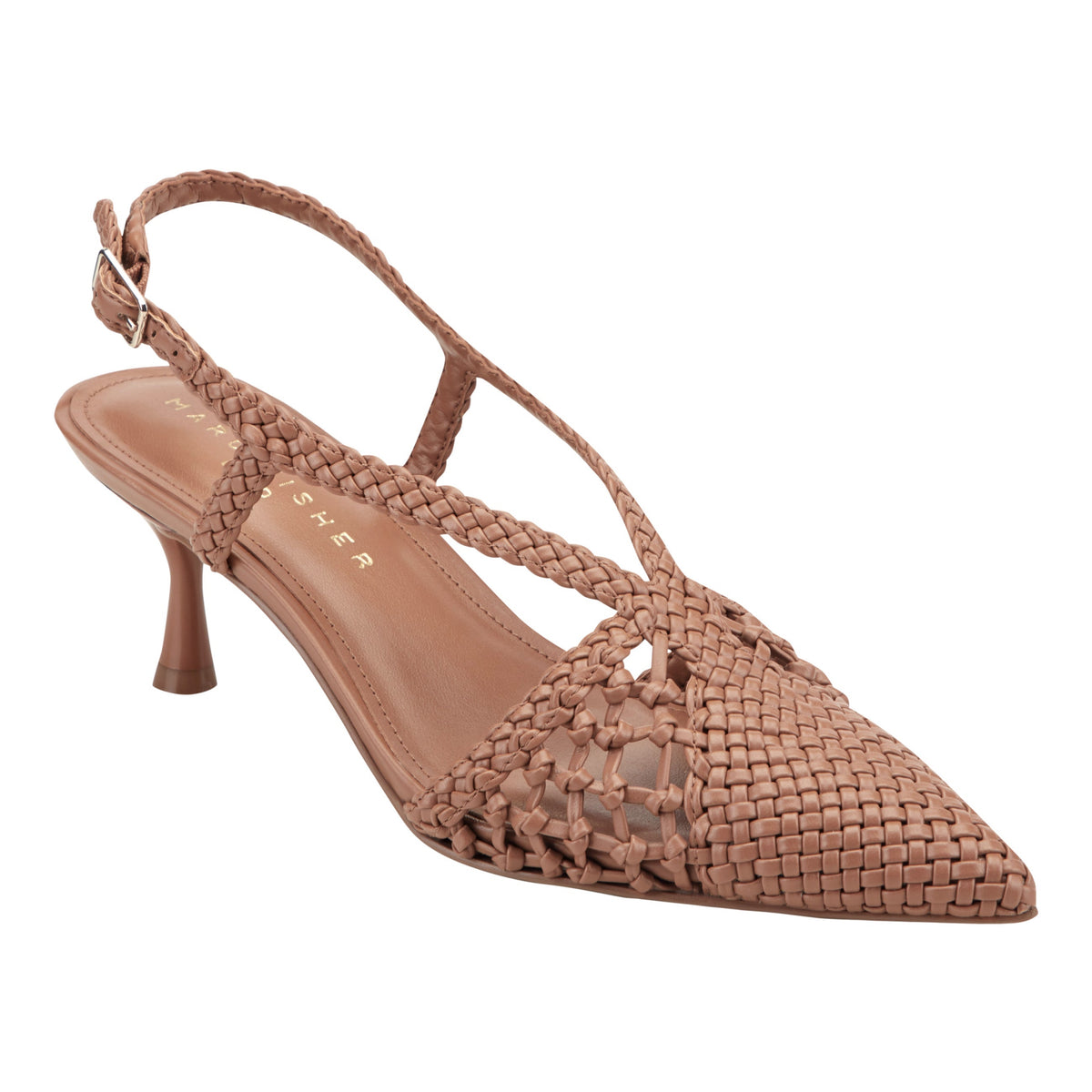 Reagan Woven Leather Pump - Natural Leather | Marc Fisher