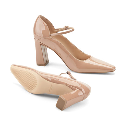 Genevie Mary Jane Pump - Nude Patent Leather | Marc Fisher