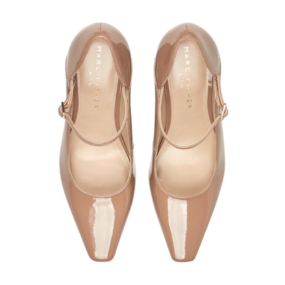 Genevie Mary Jane Pump - Nude Patent Leather | Marc Fisher