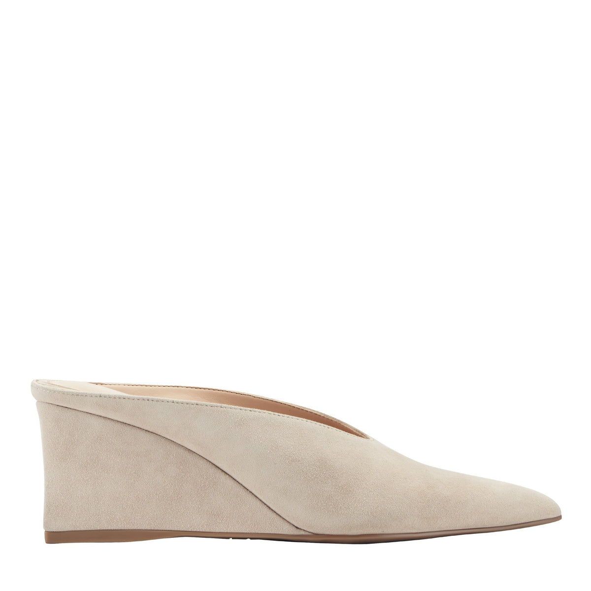 Malley Leather Wedge Mule - Natural Suede | Marc Fisher