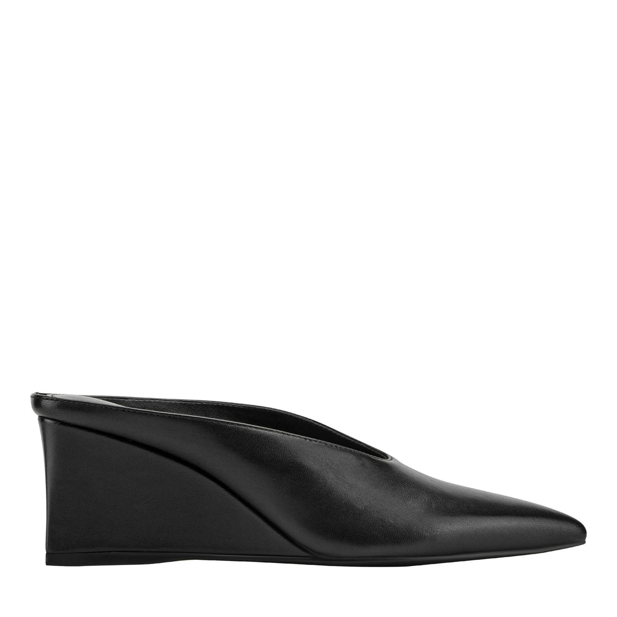 Malley Leather Wedge Mule - Black Leather | Marc Fisher