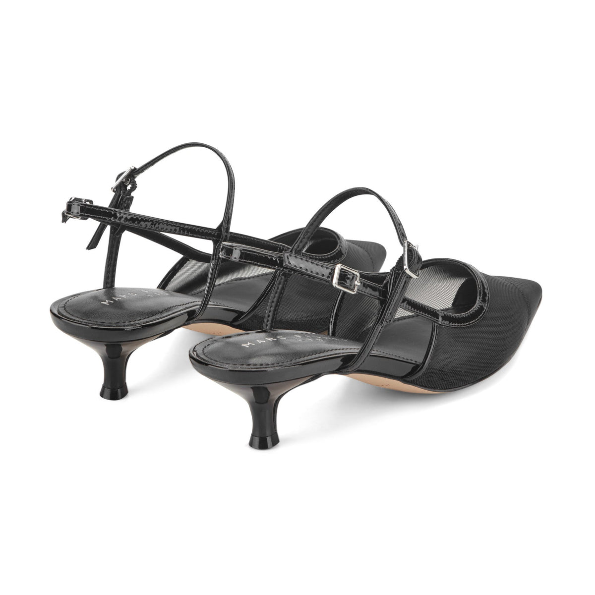 Ceddy Kitten Heel Slingback Pump - Black Mesh | Marc Fisher