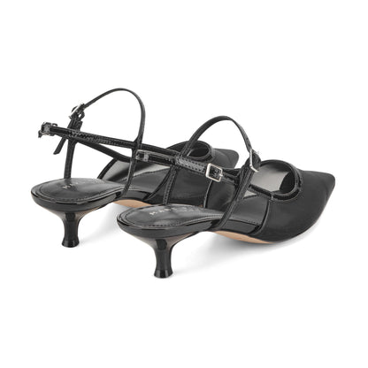 Ceddy Kitten Heel Slingback Pump - Black Mesh | Marc Fisher