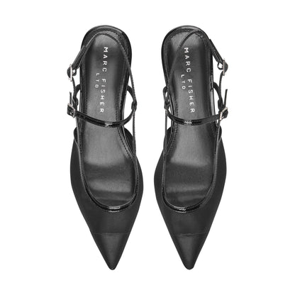 Ceddy Kitten Heel Slingback Pump - Black Mesh | Marc Fisher