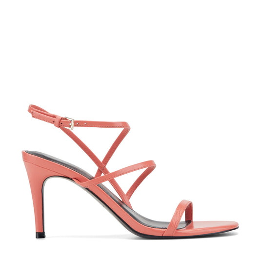 Denzi Strappy Leather Sandal - Coral Leather | Marc Fisher
