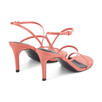 Denzi Strappy Leather Sandal - Coral Leather | Marc Fisher