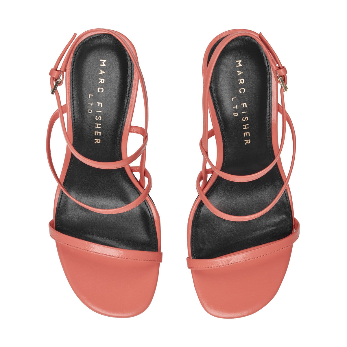 Denzi Strappy Leather Sandal - Coral Leather | Marc Fisher