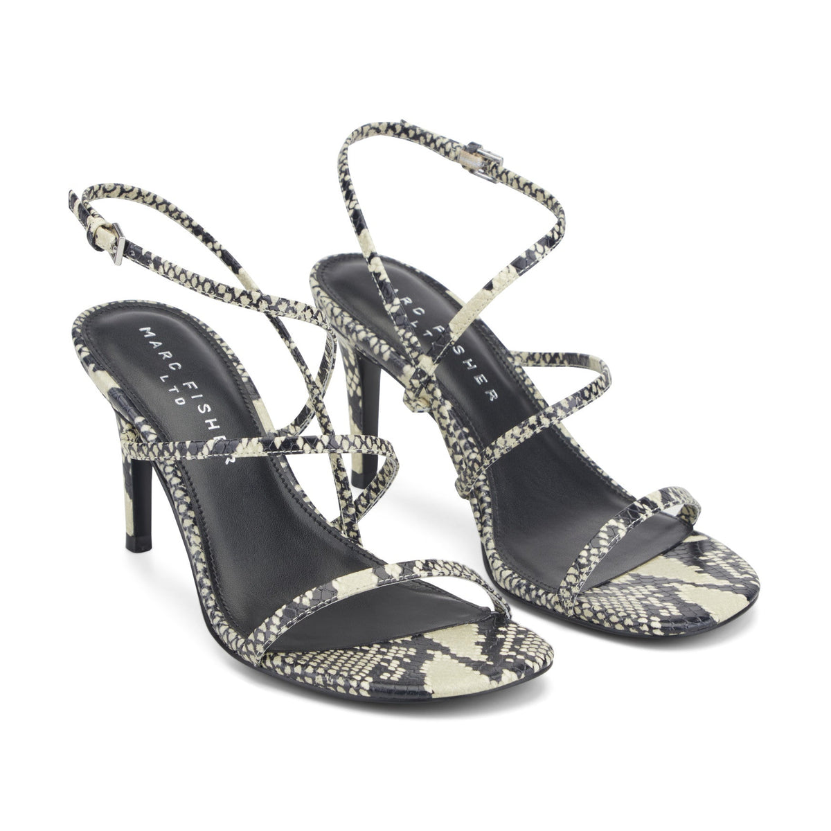Denzi Strappy Leather Sandal - Snake Printed Leather | Marc Fisher
