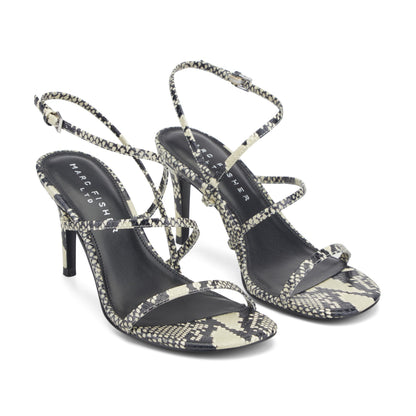 Denzi Strappy Leather Sandal - Snake Printed Leather | Marc Fisher