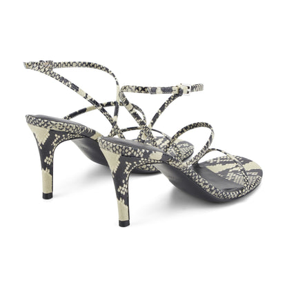 Denzi Strappy Leather Sandal - Snake Printed Leather | Marc Fisher