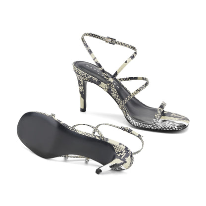 Denzi Strappy Leather Sandal - Snake Printed Leather | Marc Fisher