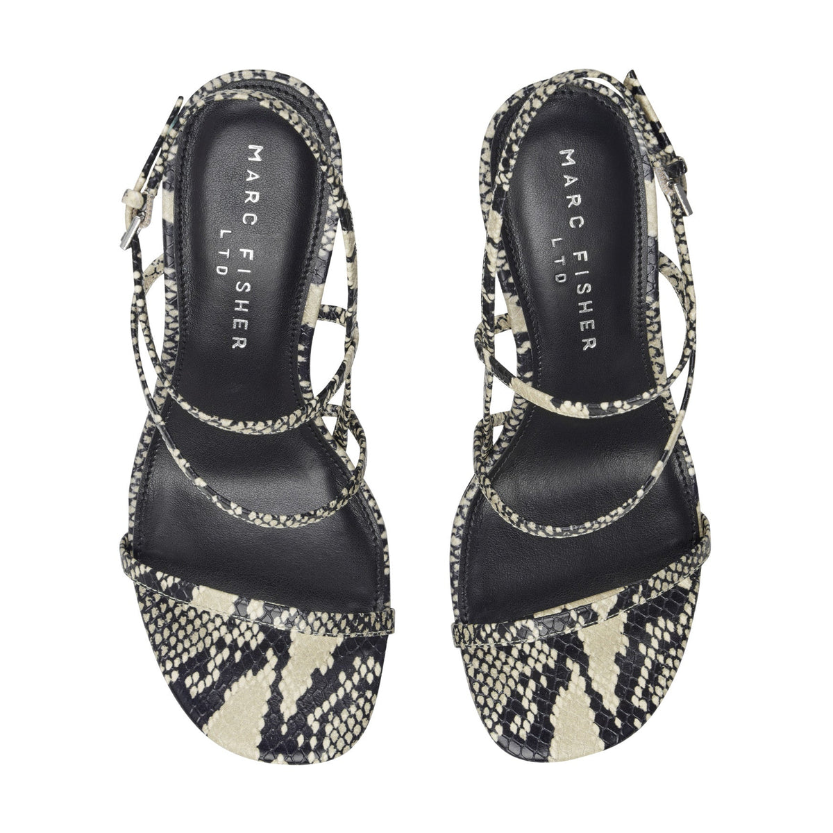 Denzi Strappy Leather Sandal - Snake Printed Leather | Marc Fisher