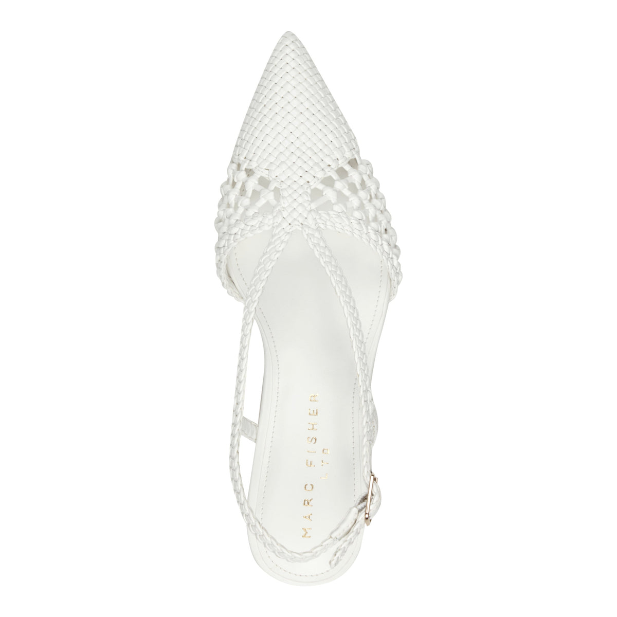 Reagan Woven Leather Pump - White Leather | Marc Fisher