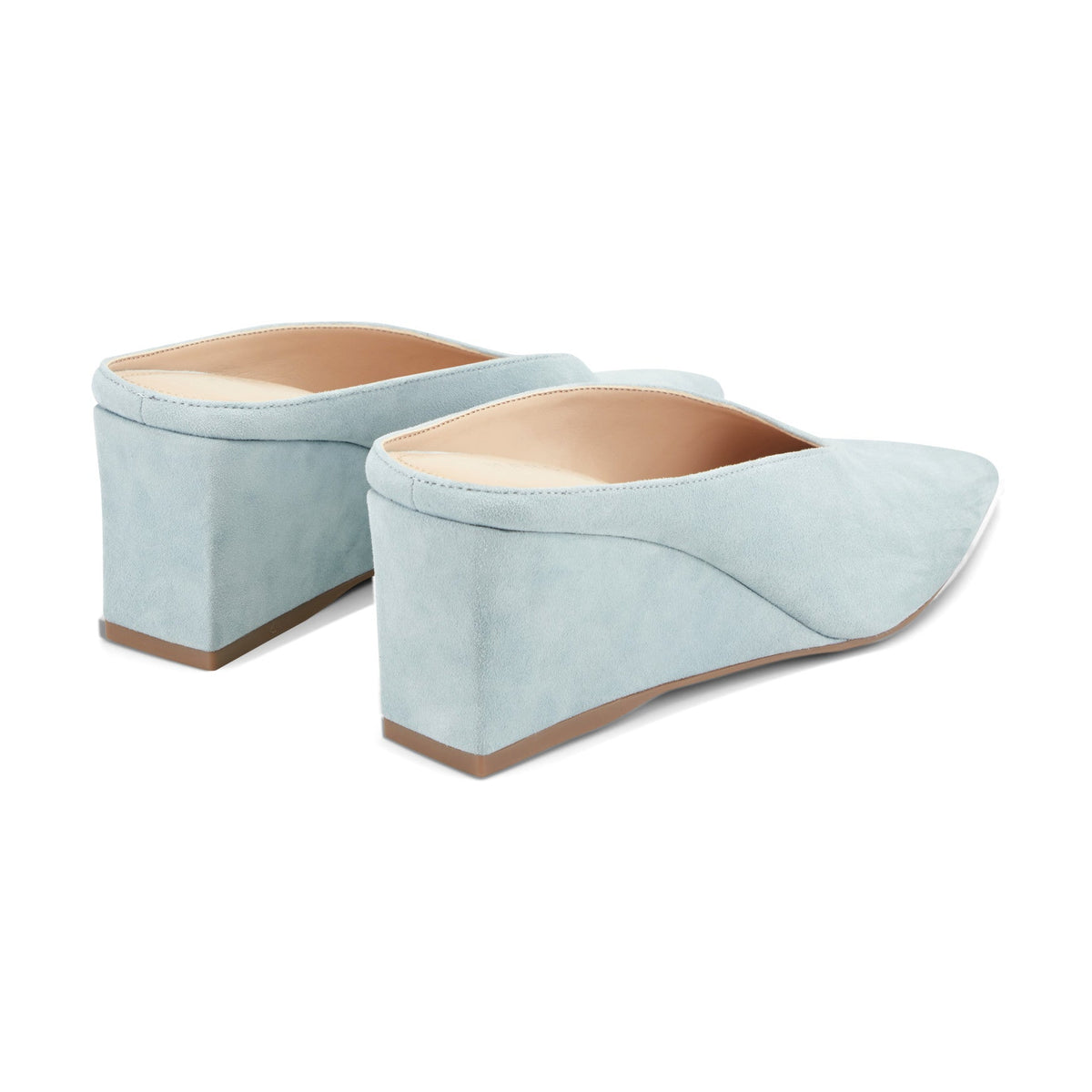 Malley Leather Wedge Mule - Blue Suede | Marc Fisher