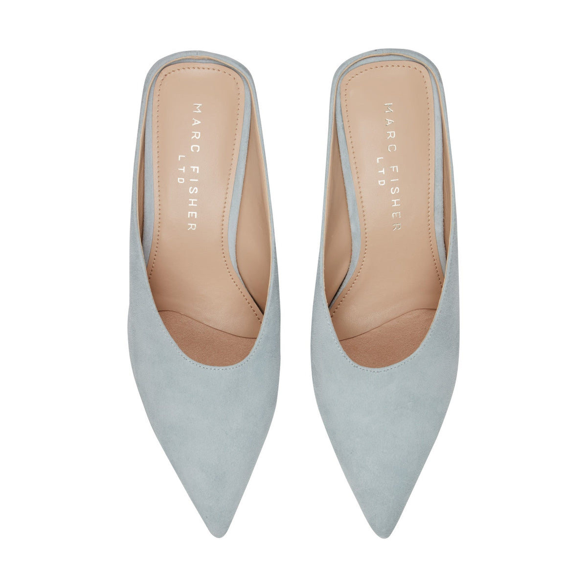 Malley Leather Wedge Mule - Blue Suede | Marc Fisher