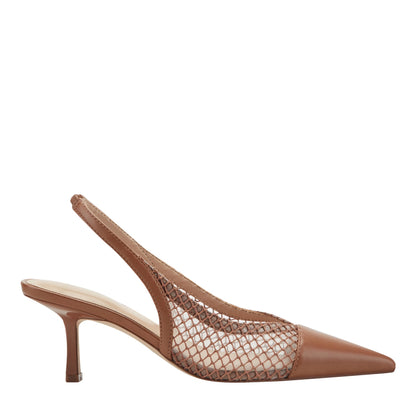 Gipsi Mesh Slingback Kitten Heel Pump - Light Brown Mesh | Marc Fisher