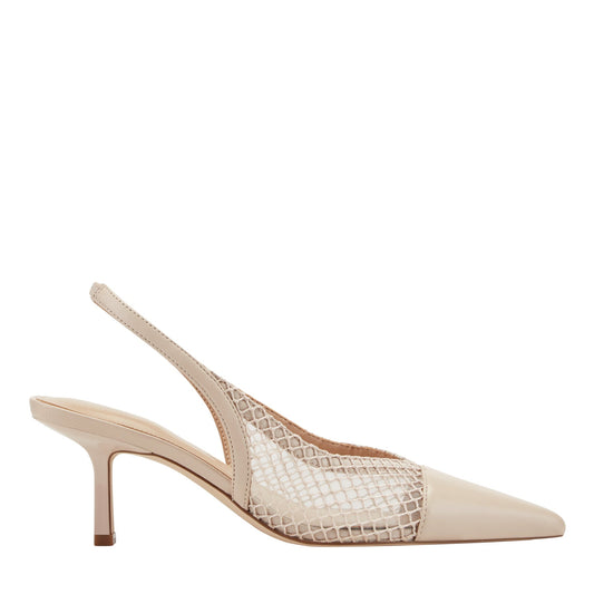Gipsi Mesh Slingback Kitten Heel Pump - Light Natural Mesh | Marc Fisher