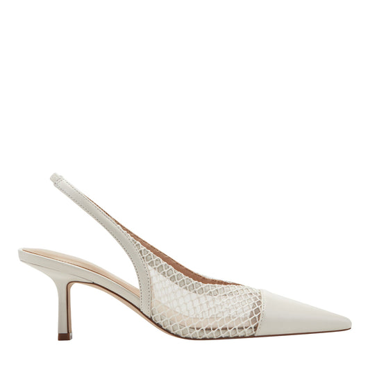 Gipsi Mesh Slingback Kitten Heel Pump - Ivory Mesh | Marc Fisher