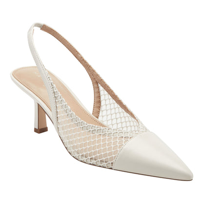 Gipsi Mesh Slingback Kitten Heel Pump - Ivory Mesh | Marc Fisher