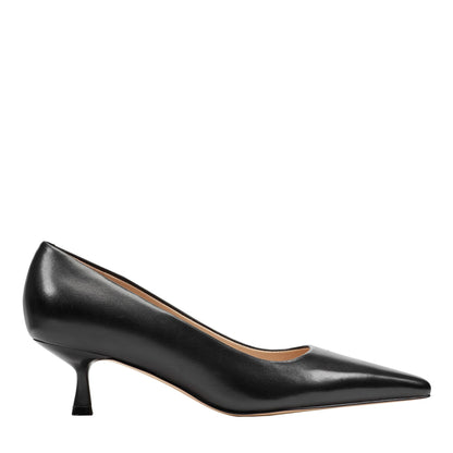 Calynna Leather Kitten Heel Pump - Black Leather | Marc Fisher