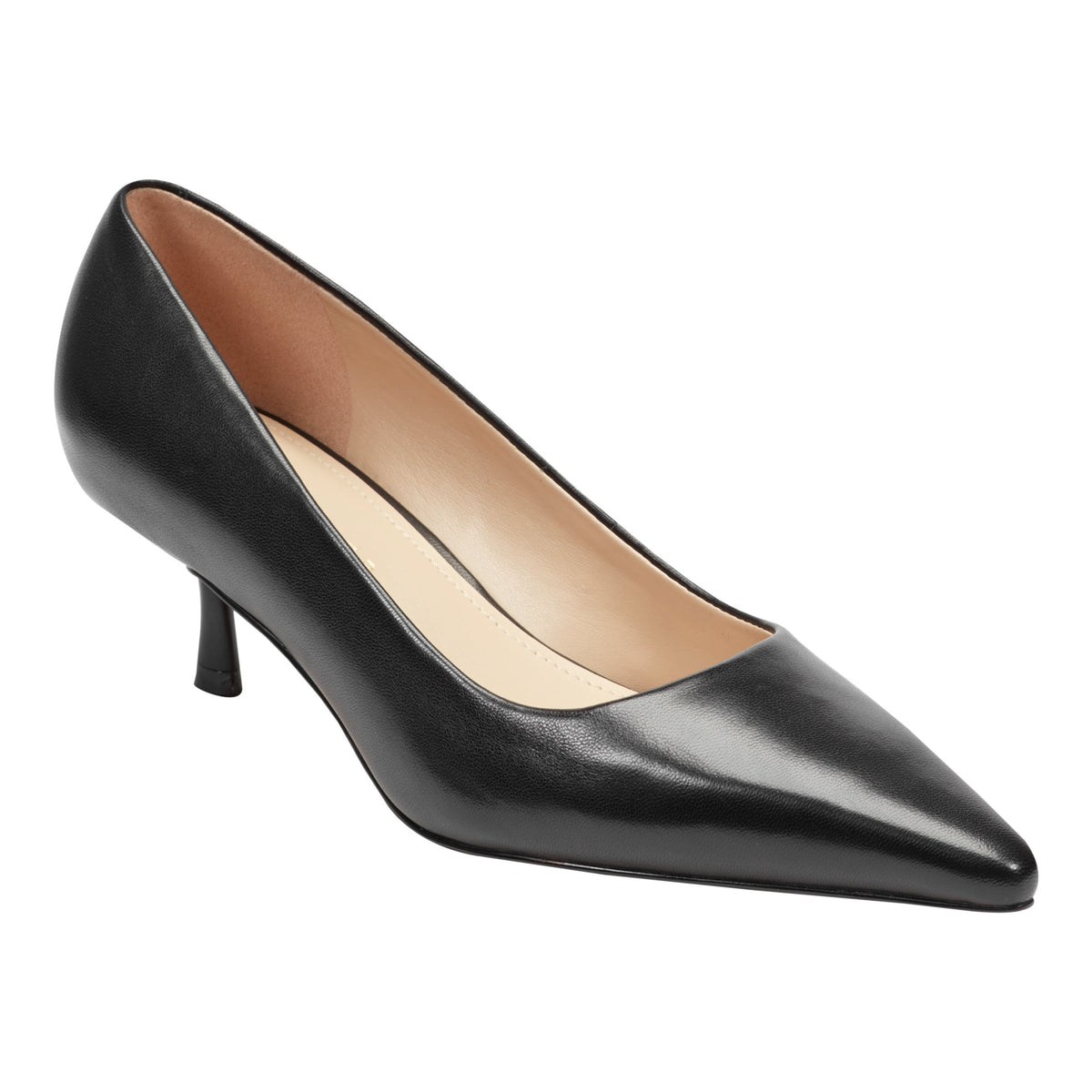 Calynna Leather Kitten Heel Pump - Black Leather | Marc Fisher