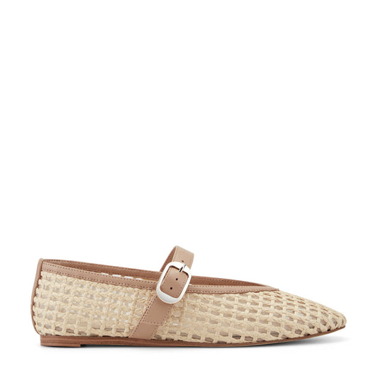 Godea Mary Jane Ballet Flat - Light Natural Raffia | Marc Fisher