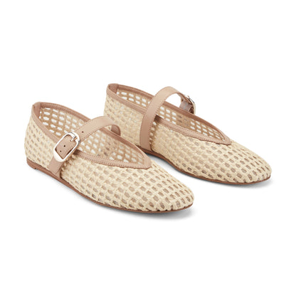Godea Mary Jane Ballet Flat - Light Natural Raffia | Marc Fisher